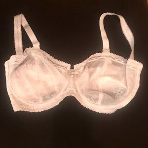 Le Mystere Silver Lace Balconette Bra 34G